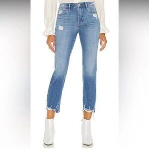 Frame Women's Jeans Le High Straight Laskey Rips Sz 32 Crop
